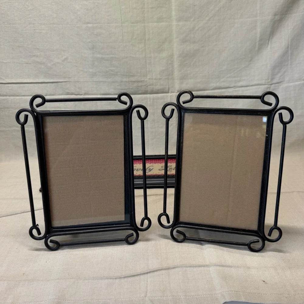 Vintage 5x7 Black Scroll Picture Frames Set Love Is Lovely Let It Grow Decor